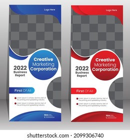 Roll up Banner design Template . Colorful design template multiple color variation , Two Color Variation template design.