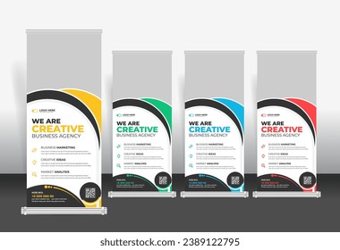 Modelo de diseño de Banner de Rollup Up, plantilla de banner de promoción empresarial