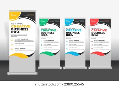 Roll Up Banner design template, corporate business promotion banner template