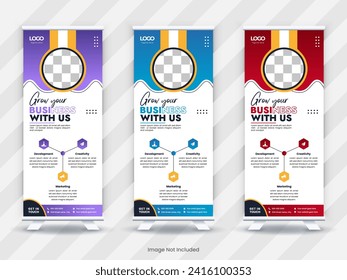 Roll up banner design template. Corporate Roll up background for Presentation. Vector illustration.