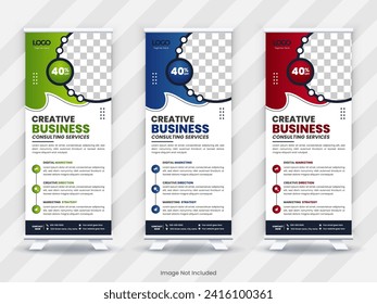 Roll up banner design template. Corporate Roll up background for Presentation. Vector illustration.