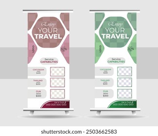 Roll up banner design template, corporate background, pull up design, modern rectangle size