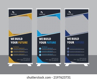 Roll up banner design template modern xbanner rull up design golf competition roll up banner