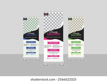 Roll up banner design template or Modern standee, flag banner, pull up design for print media. Business Roll up banner vertical template design, for brochure, business, flyer,