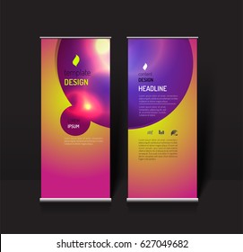 Roll up banner design template. modern effect light concept. suitable use for another print template. vector illustration file
