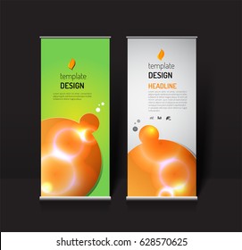 Roll up banner design template. modern effect light concept. suitable use for another print template. vector illustration file