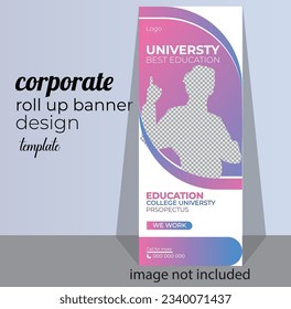 roll up banner design template ready 