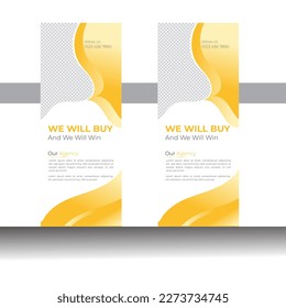 Bannerdesignvorlage für das Immobiliengeschäft aufrollen