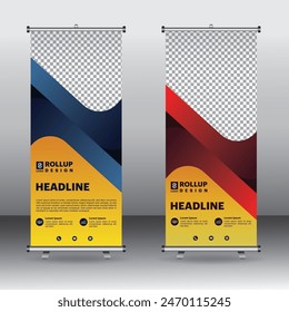 Roll up banner design template, stand banner Layout,   Vector Illustration, Abstract background design 