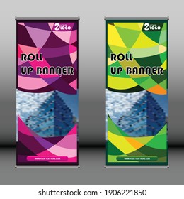 Roll up banner design template, Street Business Flag, new abstract background, rectangle size