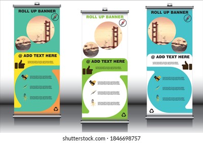 roll up banner design template  in vector format.