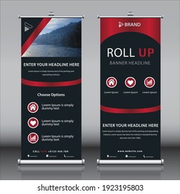 Roll up banner design template vector illustration, Modern X Banner Rectangle flag, Exhibition presentation, Business concept banner Vector
