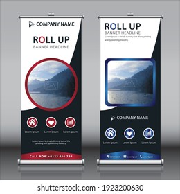 Roll up banner design template vector illustration, Modern X Banner Rectangle size flag, Exhibition, Advertisement, Presentation, Business concept banner Vector