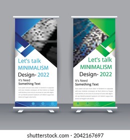 Roll up banner design template vector, abstract background, modern x-banner, rectangle size.