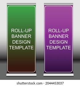 Roll up banner design template vector