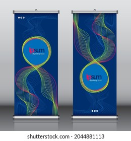 Roll up banner design template vector, abstract background, modern x-banner, rectangle size