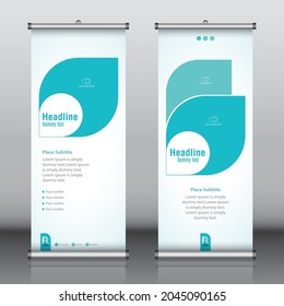 Roll up banner design template vector, abstract background, modern x-banner, rectangle size
