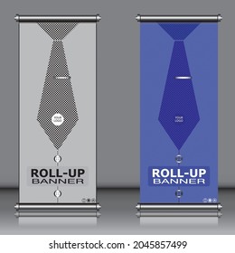 Roll up banner design template vector, abstract background,modern x-banner, rectangle size.