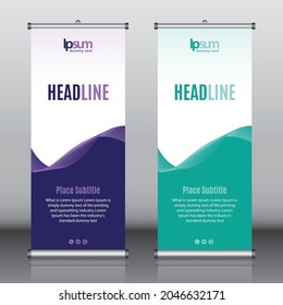 Roll up banner design template vector, abstract background, modern x-banner, rectangle size