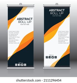 Roll Up Banner, banner design template vector, abstract background, modern x-banner, rectangle size.