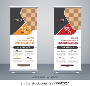 Roll up banner design template vector Design.