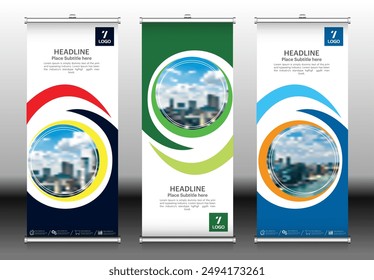 Roll up Banner Design Template Vector, Abstract Background, Modern X - banner, Rectangle Size, Brochure Design, Illustration