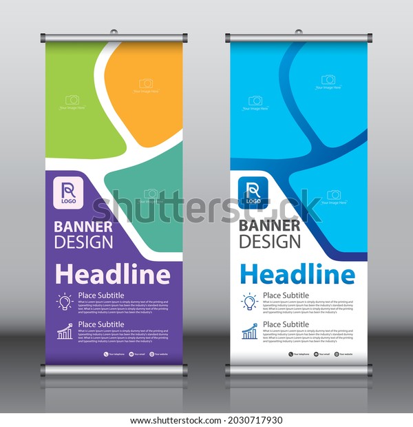 Roll Banner Design Template Vector Abstract Stock Vector (Royalty Free ...