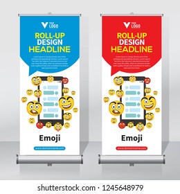Roll up banner design template, vertical, abstract background, pull up design, modern x-banner, rectangle size. 