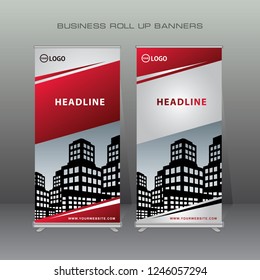 Roll up banner design template, vertical, abstract background, pull up design, modern x-banner .Vector template design,for advertising