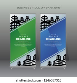Roll up banner design template, vertical, abstract background, pull up design, modern x-banner .Vector template design,for advertising
