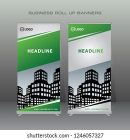 Roll up banner design template, vertical, abstract background, pull up design, modern x-banner .Vector template design,for advertising