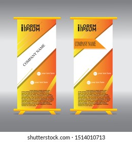 Roll up banner design template, vertical, abstract background, pull up design, modern x-banner, rectangle size
