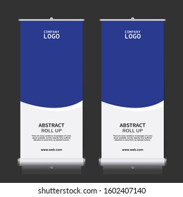 Roll up banner design template, vertical, abstract background, pull up design, modern x-banner, rectangle size. 