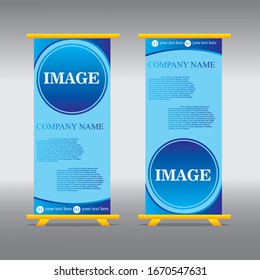 Roll up banner design template, vertical, abstract background, pull up design, modern x-banner, rectangle size