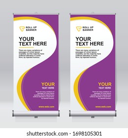 Roll up banner design template, vertical, abstract background, pull up design, modern x-banner, rectangle size. 