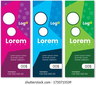Roll up banner design template, vertical, abstract background, pull up design, modern x-banner, rectangle size.