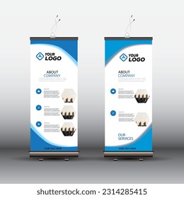 Roll up banner design template, vertical, abstract background, pull up design, modern x-banner, rectangle size