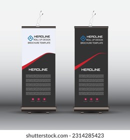 Roll up banner design template, vertical, abstract background, pull up design, modern x-banner, rectangle size