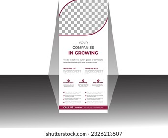 Roll up banner design template, vertical, abstract background, pull up design, modern x-banner, rectangle size.