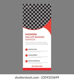 Aufrollen der Bannerdesign-Vorlage, vertikaler, abstrakter Hintergrund, Aufziehen des Designs, moderner x-Banner, Rechteckgröße.