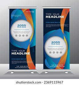 roll up banner design template, vertical banner template design, business stand tempalte. modern x-banner and standee banner, pull up banner, vector eps 10.