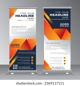 roll up banner design template, vertical banner template design, business stand tempalte. modern x-banner and standee banner, pull up banner, vector eps 10.