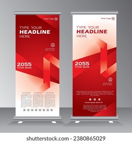 roll up banner design template, vertical banner template design, business stand tempalte. modern x-banner and standee banner, pull up banner, vector eps 10.