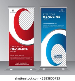roll up banner design template, vertical banner template design, business stand tempalte. modern x-banner and standee banner, pull up banner, vector eps 10,