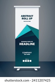 Roll up banner design template, vertical, abstract background, pull up design, modern x-banner, rectangle size