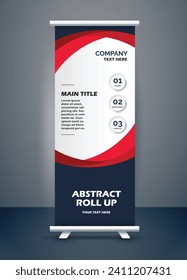 Roll up banner design template, vertical, abstract background, pull up design, modern x-banner, rectangle size