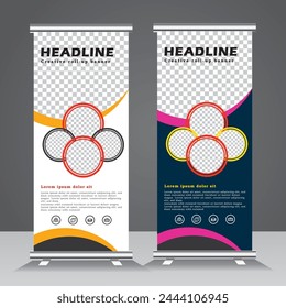 Roll up Banner Design Vorlage, Vertikaler Banner, moderne x Banner Roll up Design Ausstellung, Roll up Banner