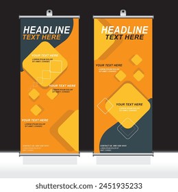 Roll up banner design template, vertical, corporate background, pull up design, modern rectangle size.