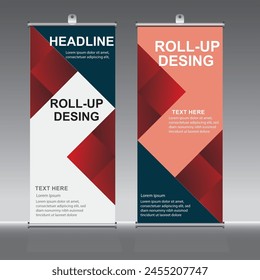 Roll up banner design template, vertical, corporate background, pull up design, modern rectangle size