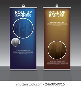 Roll up banner design template, vertical, corporate background, pull up design, modern rectangle size
